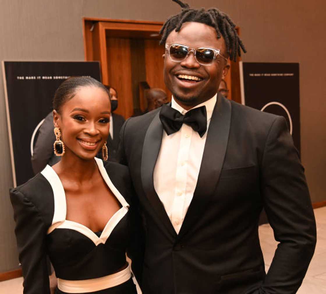 Dr Langa Mngoma & Tresor during the Zakes Bantwini Forty Something Celebration event at The Venue at The Houghton Hotel. Dr Langa Mngoma & Tresor during the Zakes Bantwini Forty Something Celebration event at The Venue at The Houghton Hotel.