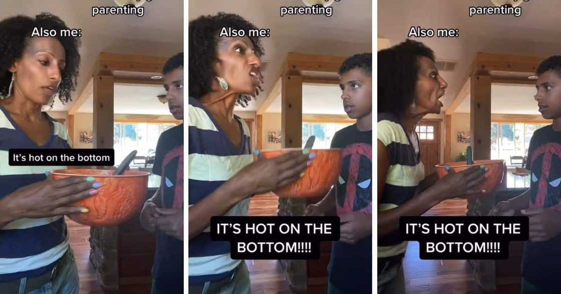 Mom shouts at her son
