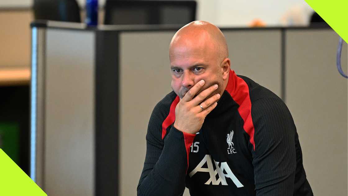 New Liverpool boss Arne Slot during a training session. New Liverpool boss Arne Slot during a training session.