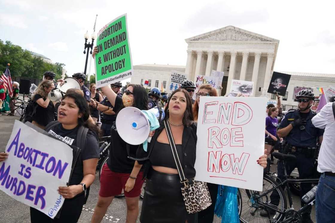 Anti-abortion demonstrators gather outside the US Supreme Court Anti-abortion demonstrators gather outside the US Supreme Court
