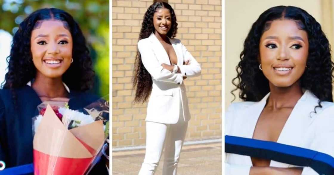 Young woman dedicates degree to late mother. Young woman dedicates degree to late mother.