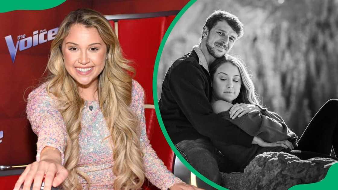 Alexandra Kay smiling for the camera (L). The singer and her husband, Indiana having a good time (R) Alexandra Kay smiling for the camera (L). The singer and her husband, Indiana having a good time (R)