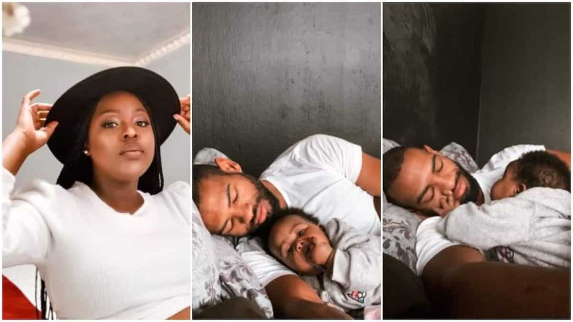 Adorable photos of father and baby go viral, wife says she has 'stolen' him from her Adorable photos of father and baby go viral, wife says she has 'stolen' him from her