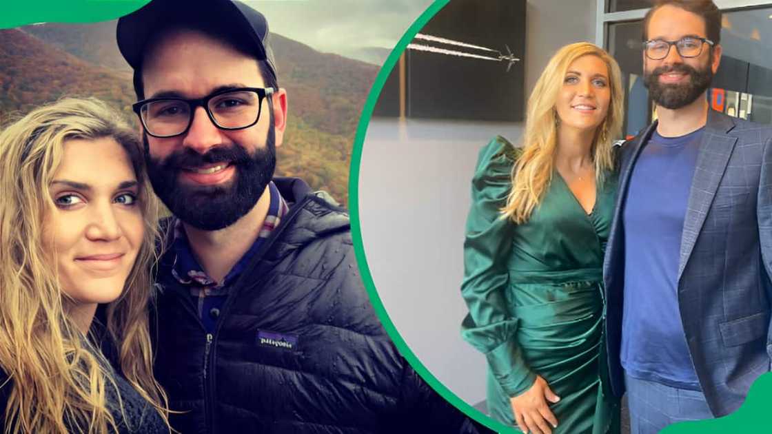 Alissa Walsh and her husband, Matt Walsh posing for a selfie (L). The two posing inside a building (R). Alissa Walsh and her husband, Matt Walsh posing for a selfie (L). The two posing inside a building (R).