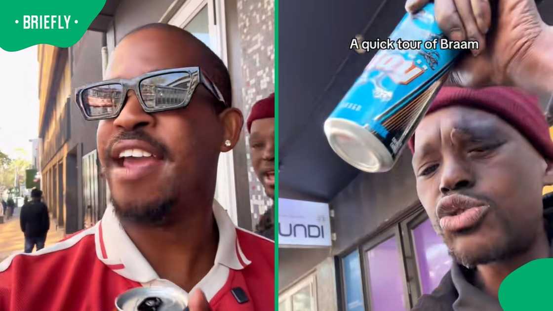 The picture on the left showed the man who was vlogging on the streets of Braam The picture on the left showed the man who was vlogging on the streets of Braam