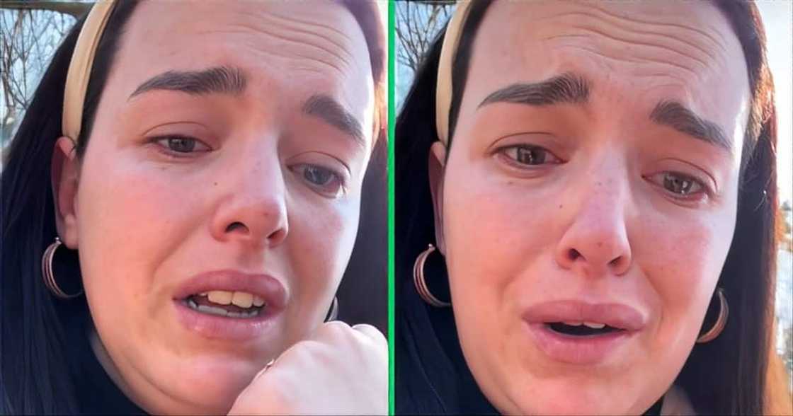 Woman broke down after not being able to vote Woman broke down after not being able to vote