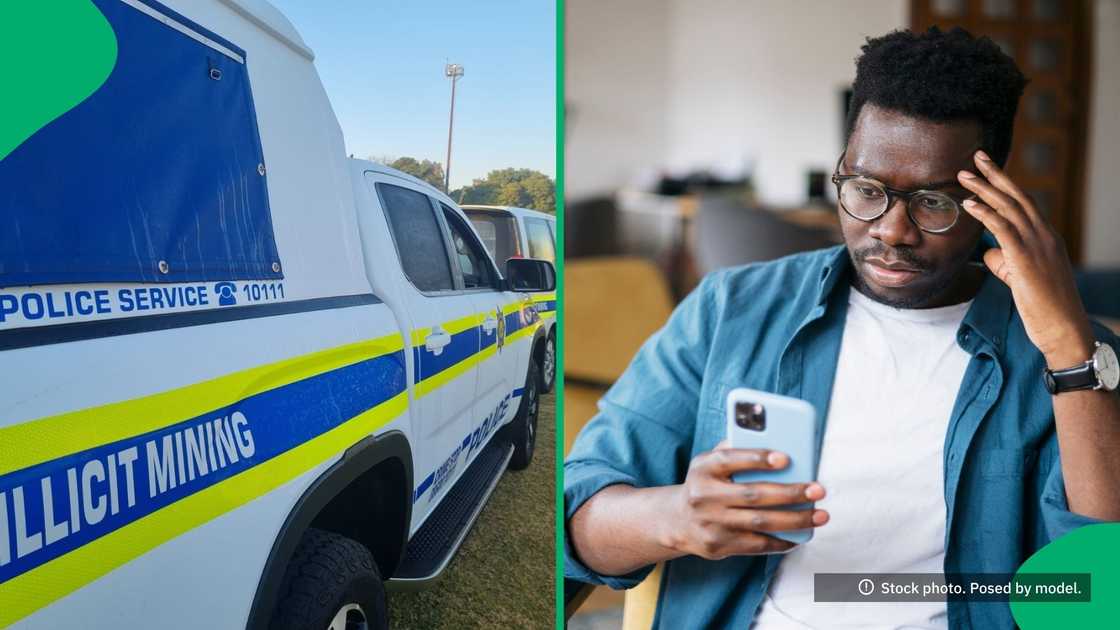The South African Police Service in the North West slammed members of the public who jumped on a police van The South African Police Service in the North West slammed members of the public who jumped on a police van