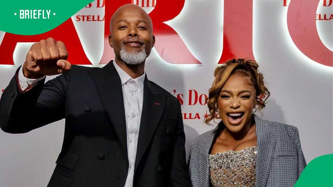 Nomzamo Mbatha and Thapelo Mokoena hosted the Stella Artois dinner