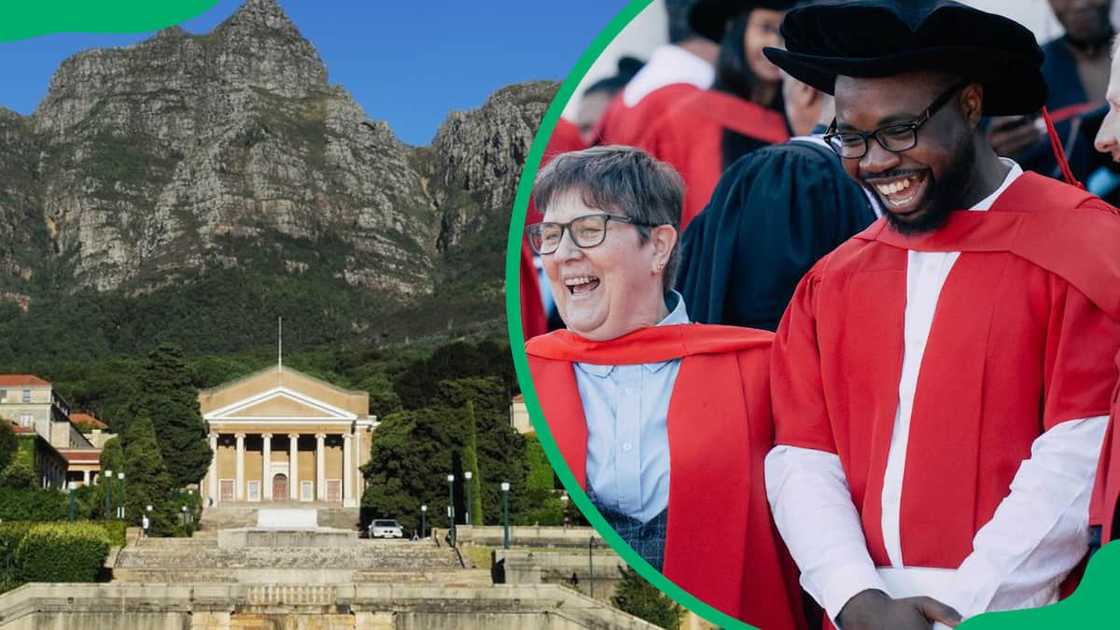 University of Cape Town campus and students during their graduation University of Cape Town campus and students during their graduation
