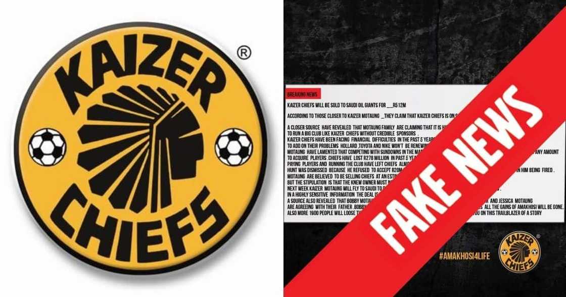 Kaizer Chiefs have rubbished the reports that the club will be sold to Saudi Arabian owners. Image: @KaizerChiefs/Twitter Kaizer Chiefs have rubbished the reports that the club will be sold to Saudi Arabian owners. Image: @KaizerChiefs/Twitter