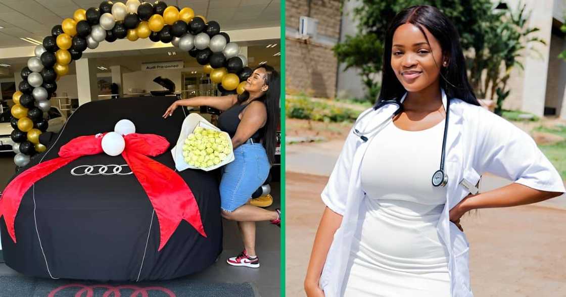 A female doctor shared a TikTok video celebrating her first car. A female doctor shared a TikTok video celebrating her first car.