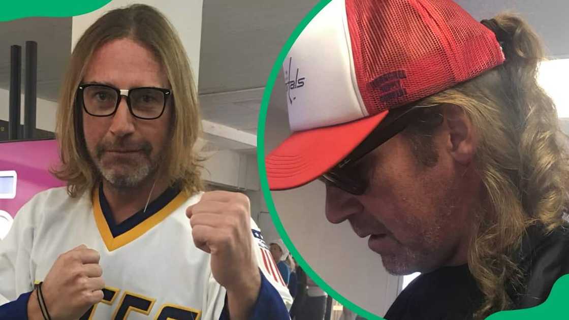 Christian Gutkowski in a jersey (L). The second unit director wearing sunglasses and a branded cap (R). Christian Gutkowski in a jersey (L). The second unit director wearing sunglasses and a branded cap (R).