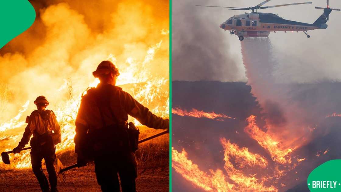 The fires continue to pose a problem in the Los Angeles area.