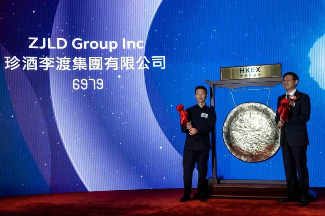 ZJLD Group, founded by Wu Xiangdong (R), launched as Hong Kong's biggest IPO of the year on Thursday