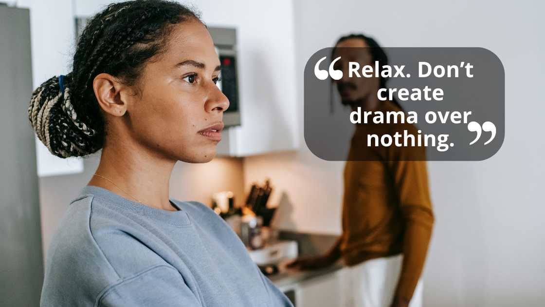 A couple in an intense argument indoors