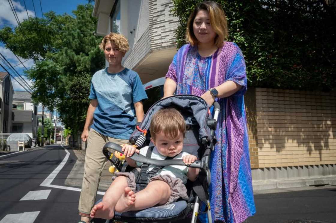 Moda (left) and Nagamura (right) are now proud parents of a 10-month-old son Moda (left) and Nagamura (right) are now proud parents of a 10-month-old son