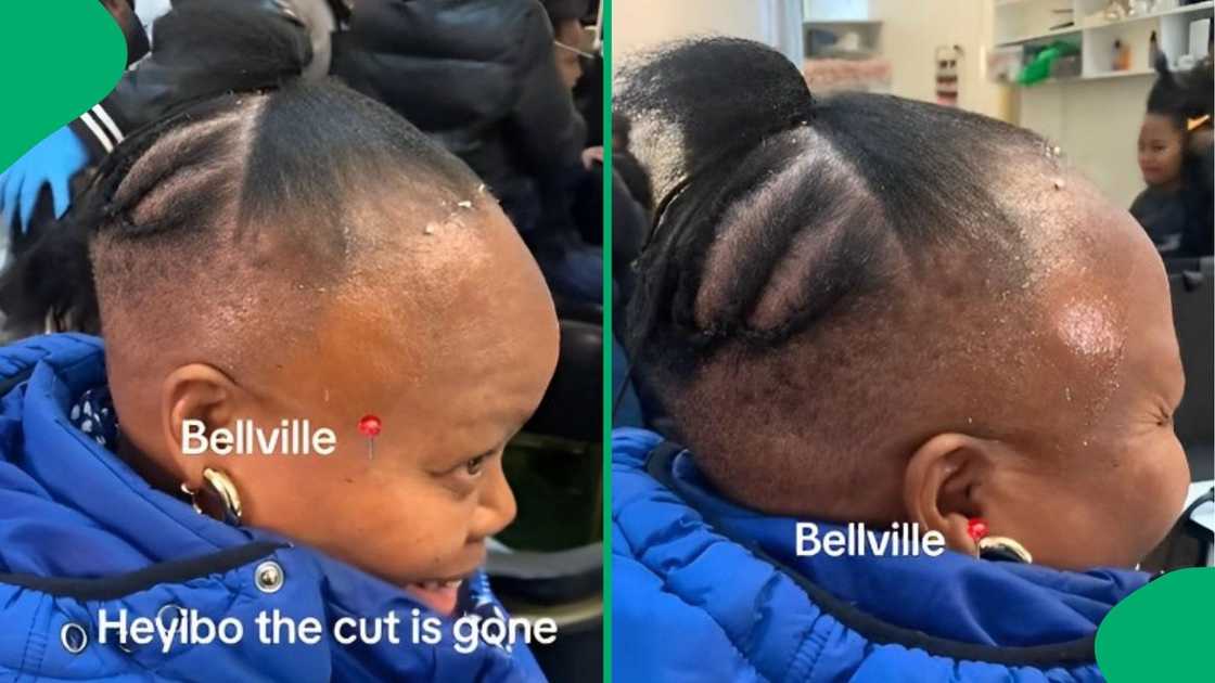 A woman had a hair transformation. A woman had a hair transformation.