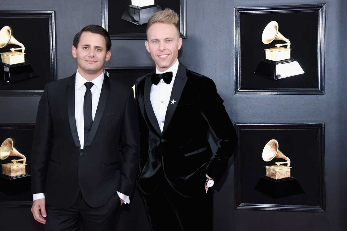 Benj Pasek and Justin Paul at the Grammys