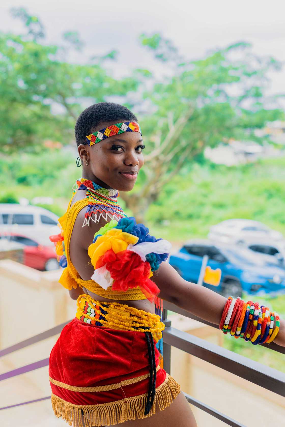 Zulu family wore attire to go with the Nigerian flag instead Zulu family wore attire to go with the Nigerian flag instead