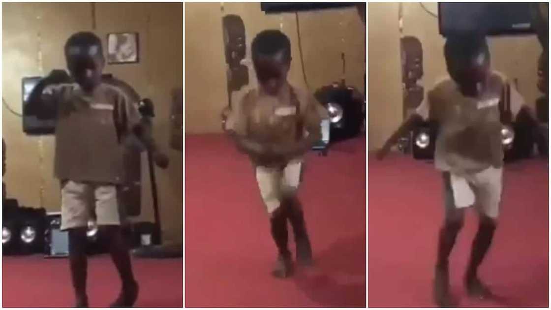 Sweet moment Kid shows off dance step to Olamide Motigbana