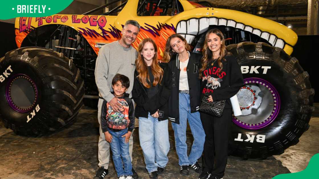 Cash Warren, Jessica Alba, and their children during the Monster Jam World Finals at SoFi Stadium Cash Warren, Jessica Alba, and their children during the Monster Jam World Finals at SoFi Stadium