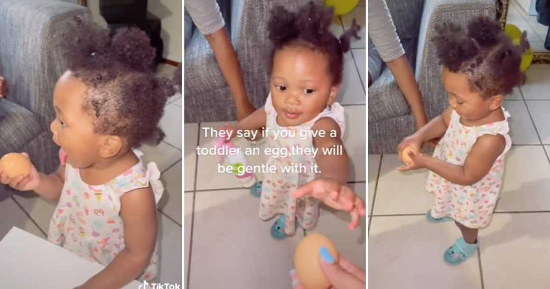 Little girl with an egg Little girl with an egg
