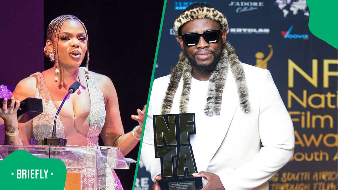 Londie London and Wiseman Mncube were the winners at the NFTVAs. Londie London and Wiseman Mncube were the winners at the NFTVAs.