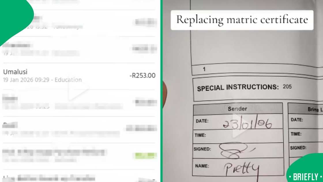 The content creator documented her process of replacing her matric certificate The content creator documented her process of replacing her matric certificate