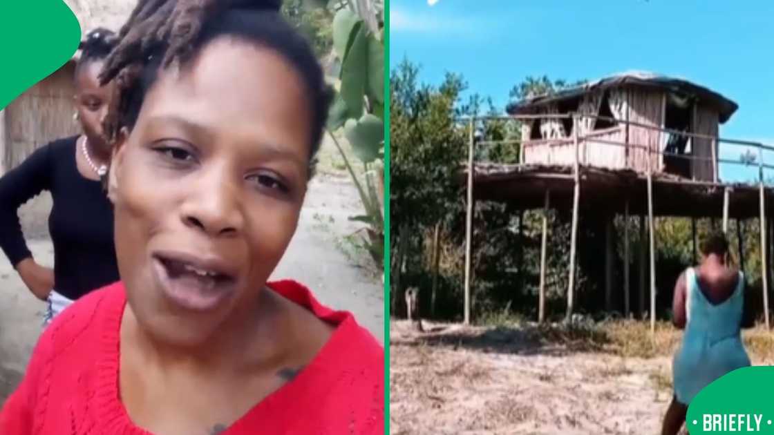 The visual on the right captured her house outside The visual on the right captured her house outside