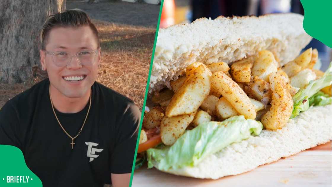 An American man ate a gatsby. An American man ate a gatsby.