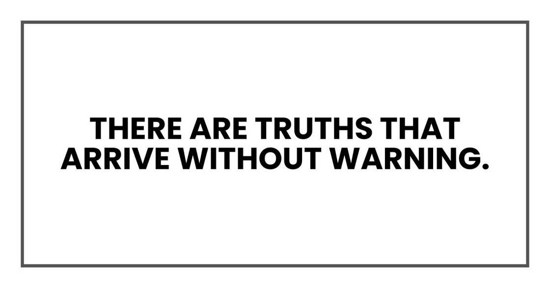 there are truths that arrive without warning. there are truths that arrive without warning.