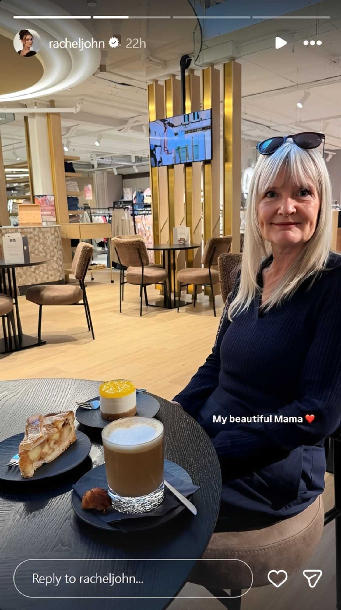 A screenshot of Rachel John's mother.