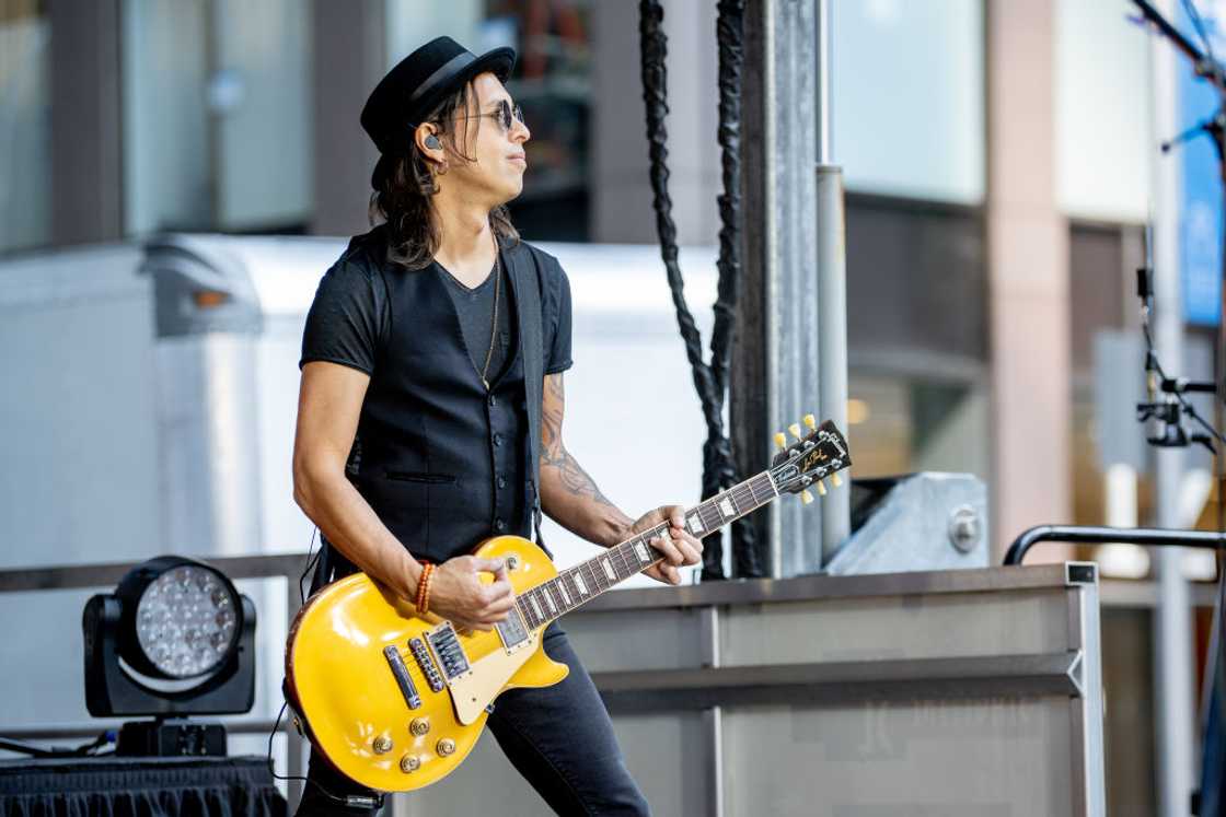 Guitarist Luis Maldonado on stage at FOX Studios