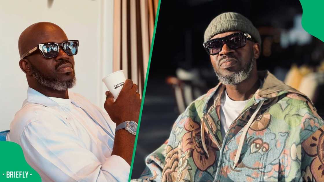 DJ Black Coffee showed off his designer outfit