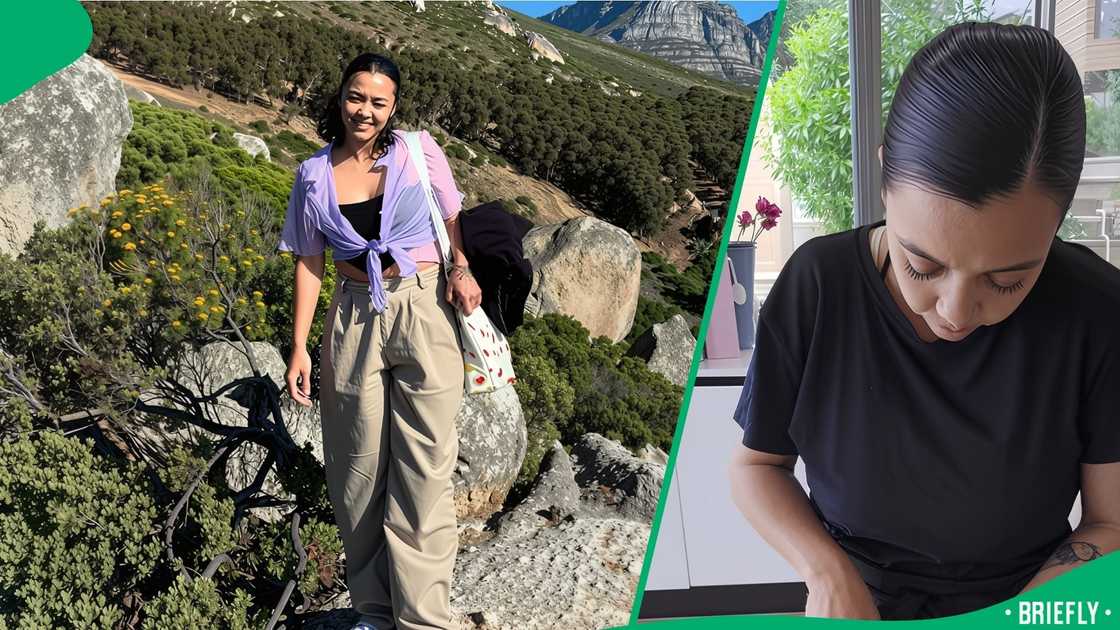 The young lady prepared salads, savoury rice and braai meat for the guests The young lady prepared salads, savoury rice and braai meat for the guests