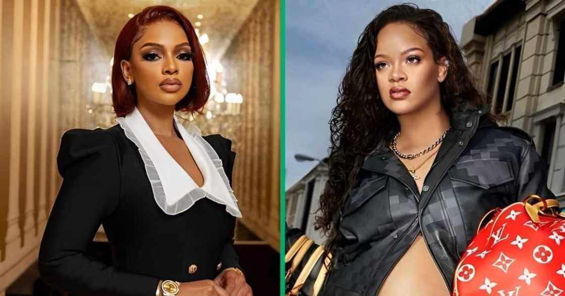 Mihlali Ndamase was dragged for editing her photo with Rihanna Mihlali Ndamase was dragged for editing her photo with Rihanna