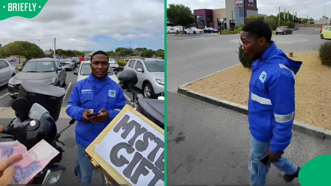 A delivery driver received a gift.