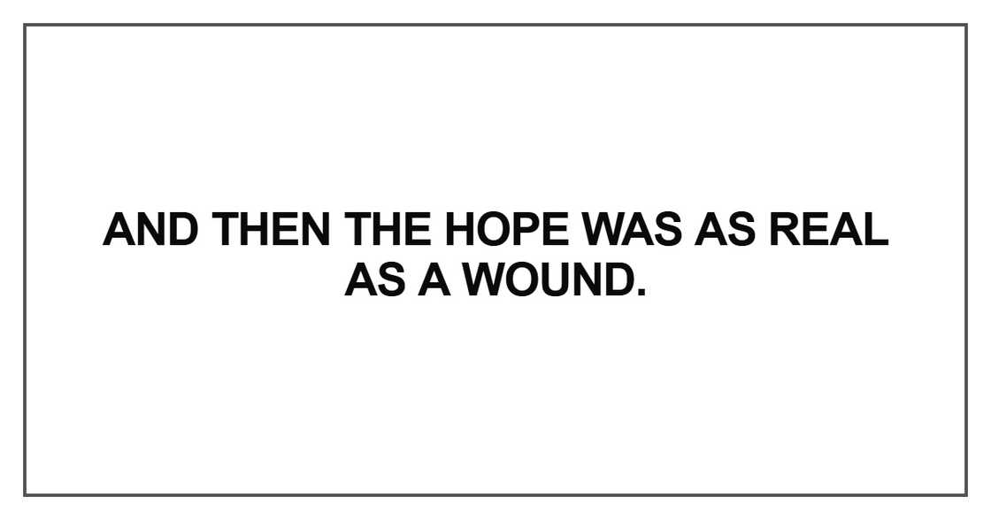 And then the hope was And then the hope was