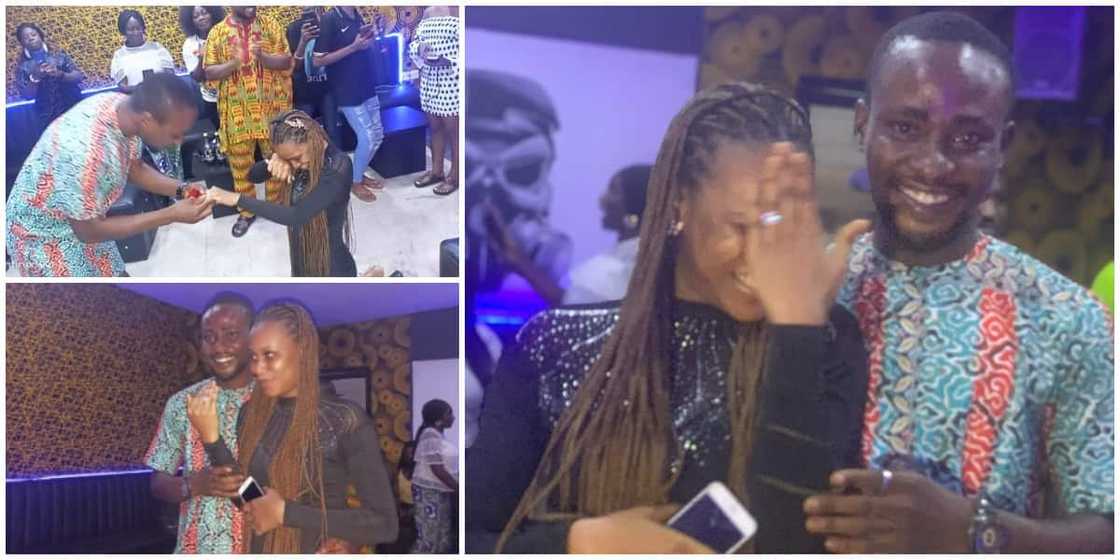Cute photos as Nigerian lady goes on knees in public to accept man's proposal, says he is the man of the house Cute photos as Nigerian lady goes on knees in public to accept man's proposal, says he is the man of the house