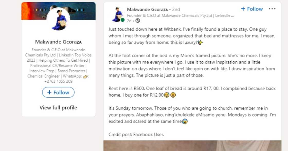 LinkedIn user Makwande Gcora LinkedIn user Makwande Gcora