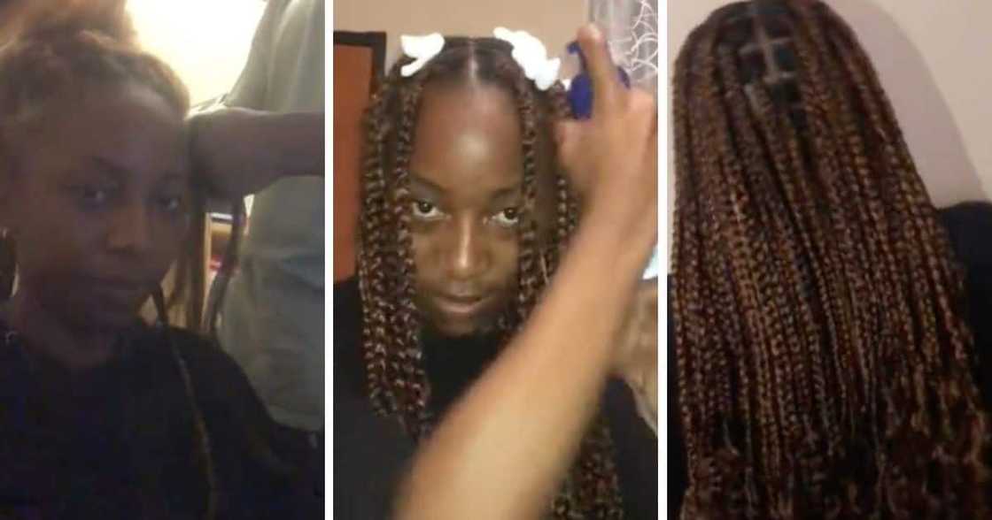 Lady flexes bae's braiding skills. Lady flexes bae's braiding skills.