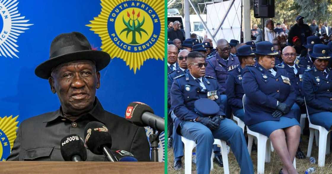 Minister of Police, Bheki Cele, called on members of the South African Police Service to fight fire with fire Minister of Police, Bheki Cele, called on members of the South African Police Service to fight fire with fire