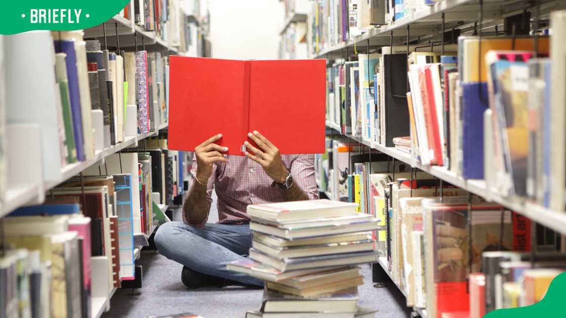 A man in the library
