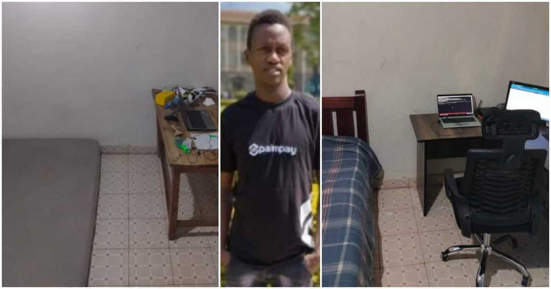 Young man, house, home, bed Young man, house, home, bed
