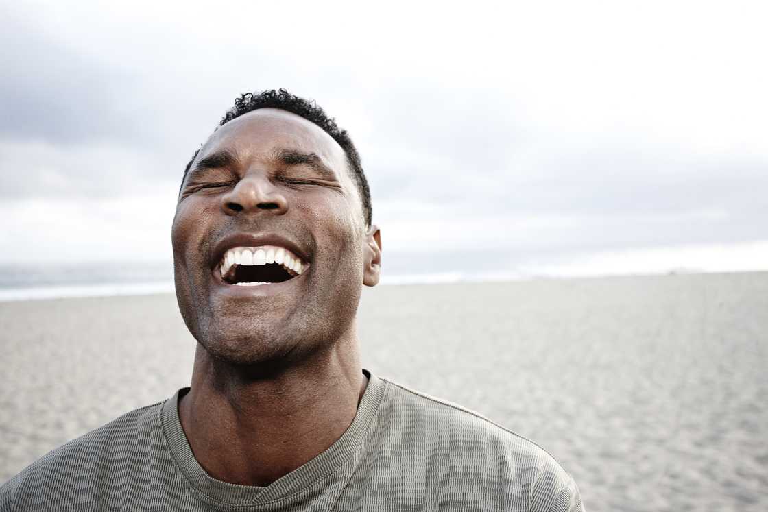 Black man laughing Black man laughing