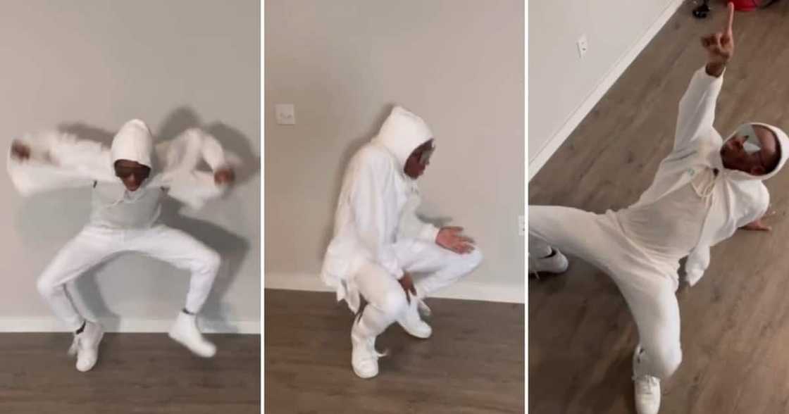 A man reenacted Rihanna's Super Bowl Halftime show A man reenacted Rihanna's Super Bowl Halftime show