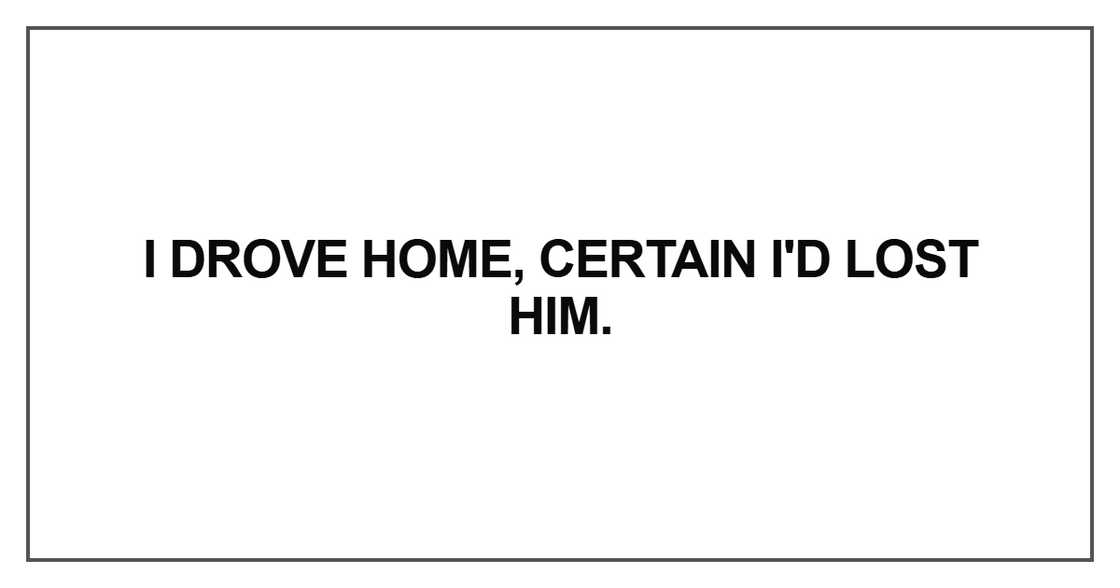 I drove home I drove home