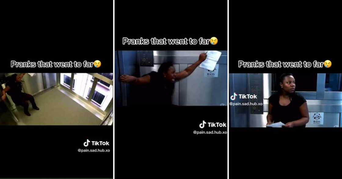 Woman in elevator prank on TikTok Woman in elevator prank on TikTok