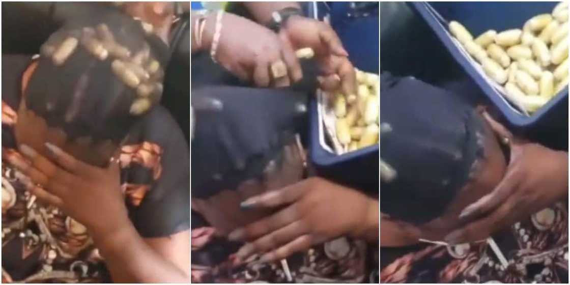 Video shows woman with drugs stuffed under her wig; airport security officers stunned Video shows woman with drugs stuffed under her wig; airport security officers stunned