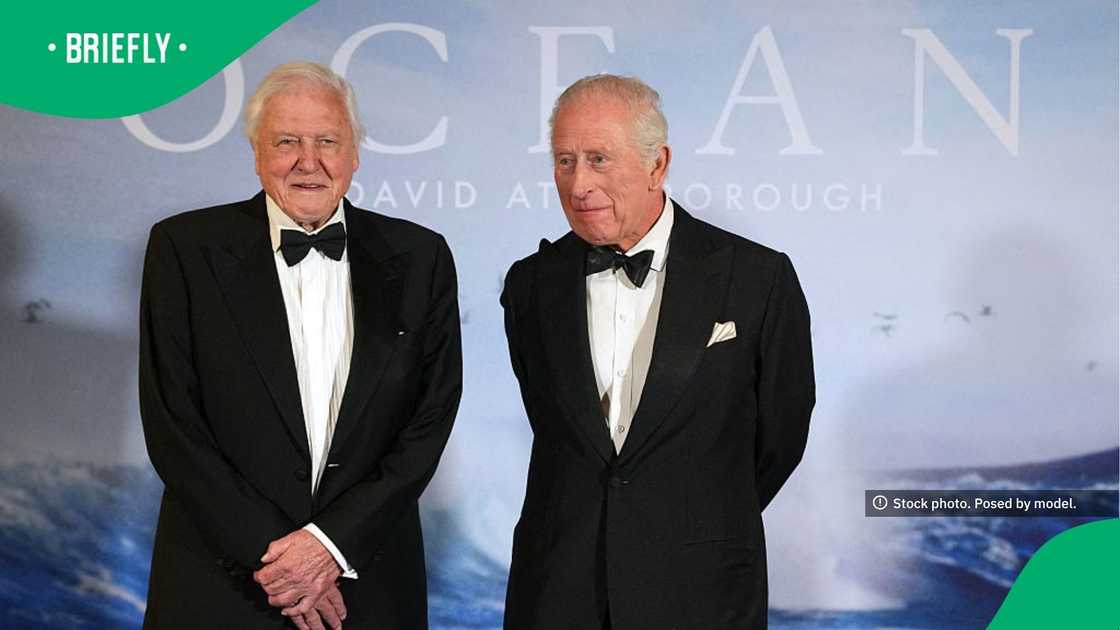 Britain's King Charles III and David Attenborough at the Royal Festival Hall